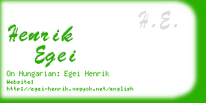 henrik egei business card